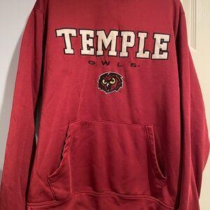 Colosseum Red Temple Owls Crewneck Sweatshirt